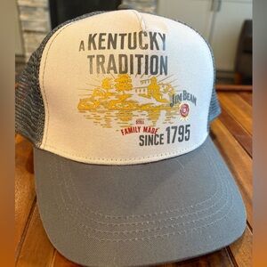 Jim Beam Gray and White Trucker Hat